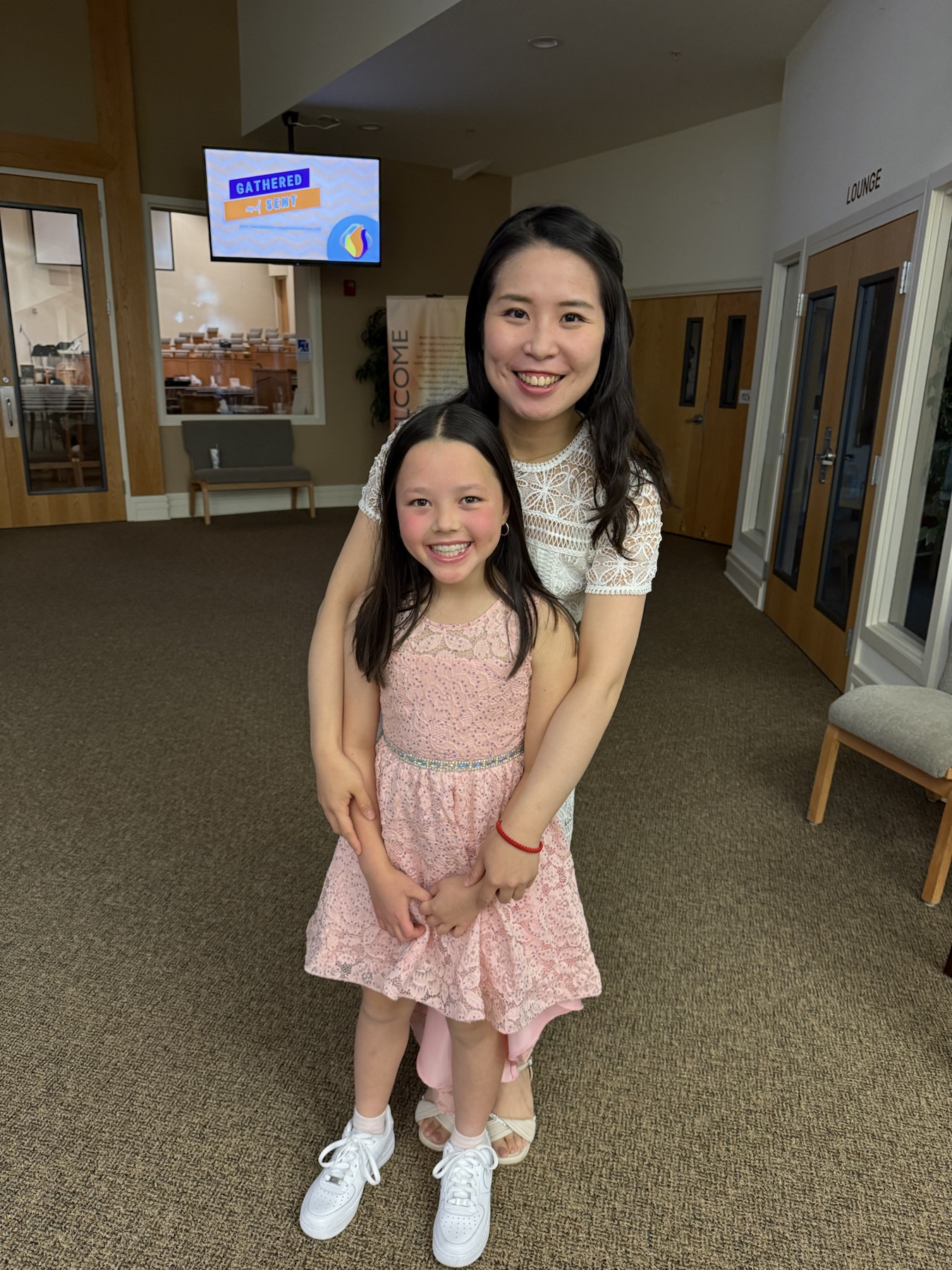 Chiao-Yu Wu with a young student after the Spring Studio Recital